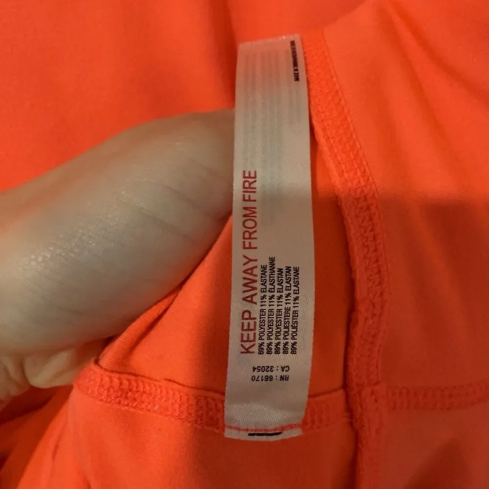 Free People Movement Neon Orange Hoodie Size Large with Reflective Strips